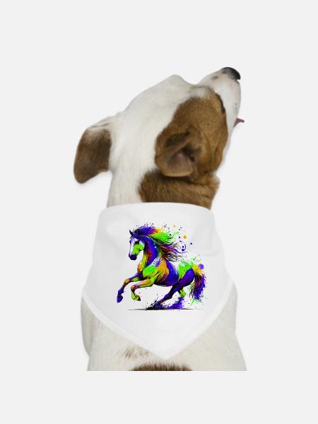 Horse - Dog Bandana - white - Front