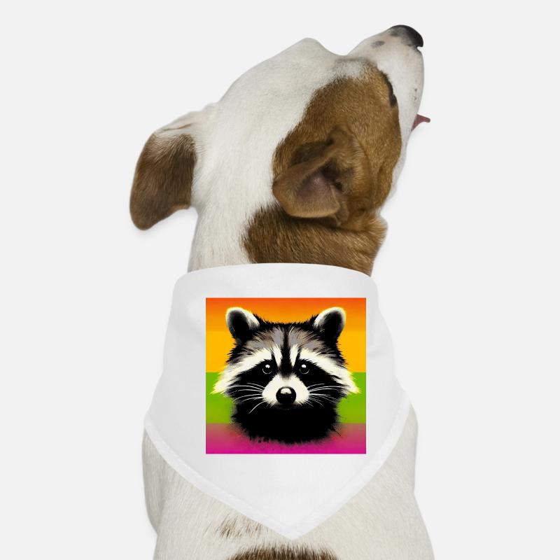 Waschbär - Hunde-Bandana - Weiß