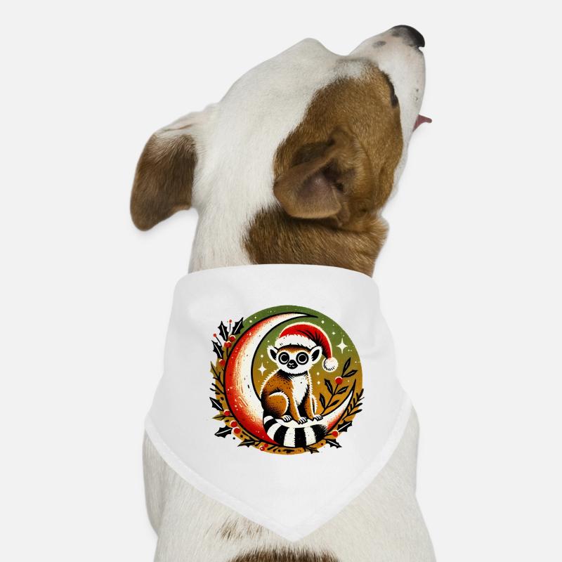 Père Noël Lémurien sur la Lune Bandana pour chien