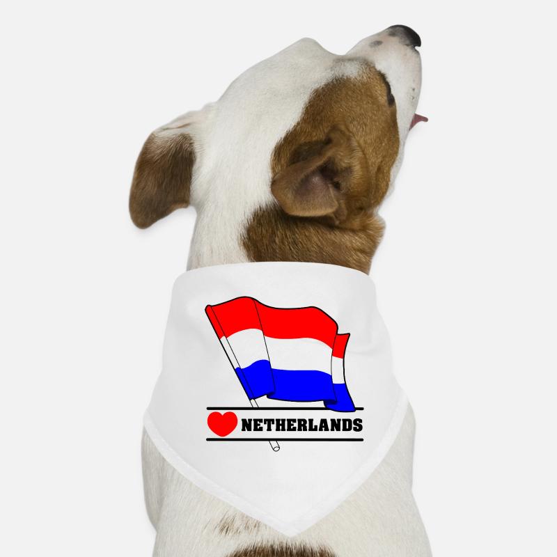 Drapeau des Pays-Bas avec cœur Bandana pour chien