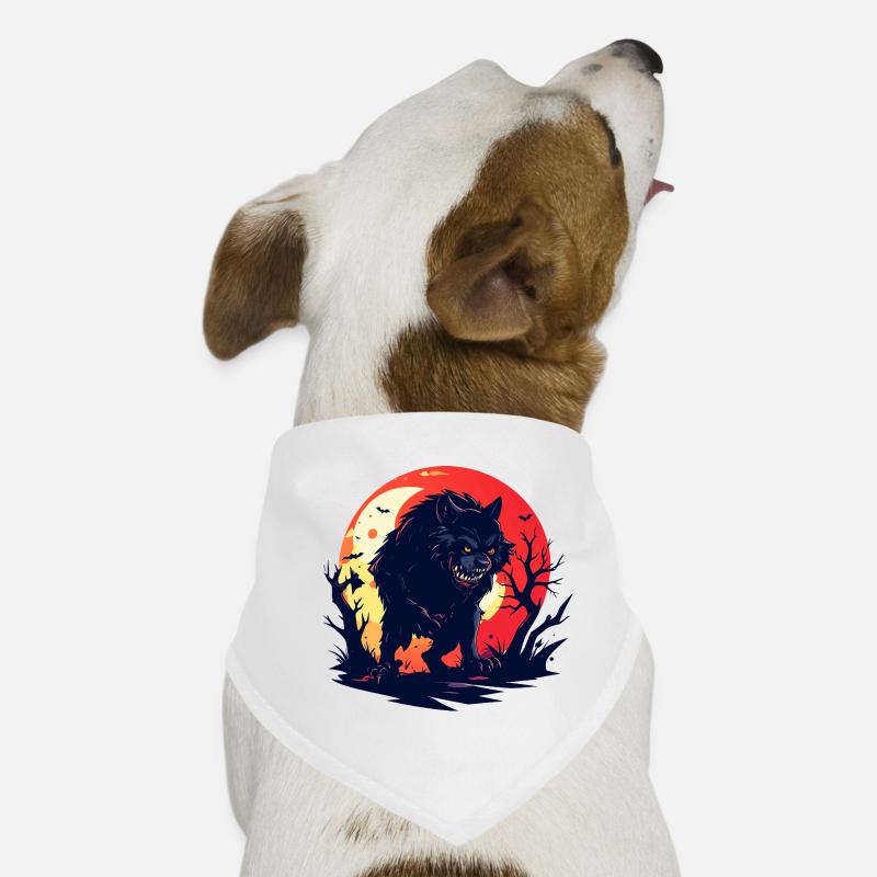 evil moon wolf werewolf in gloomy moonlight Dog Bandana