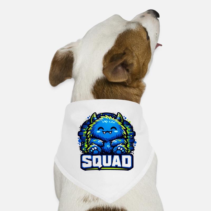 Logo de l’escouade de monstres bleus - Bandana pour chien - blanc