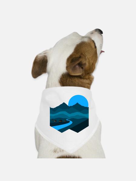 Chanson de la montagne | Appartement minimaliste Blue Moonlight - Bandana pour chien - blanc - Devant