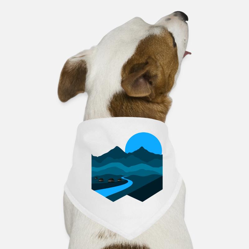 Chanson de la montagne | Appartement minimaliste Blue Moonlight Bandana pour chien