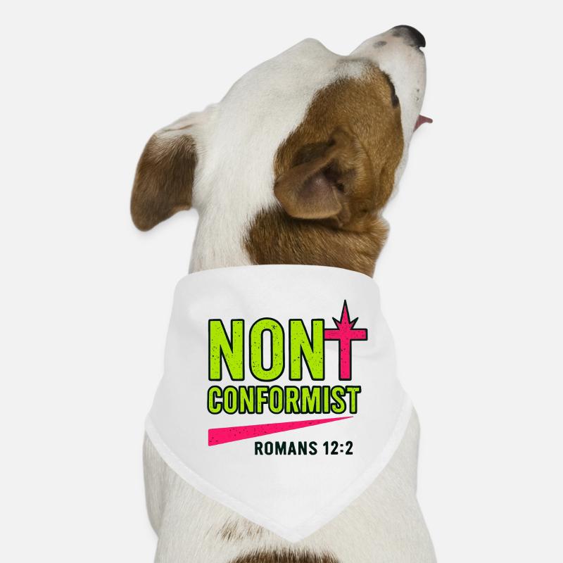 Christian Pop Art Romans 12:2 Neon Design Dog Bandana