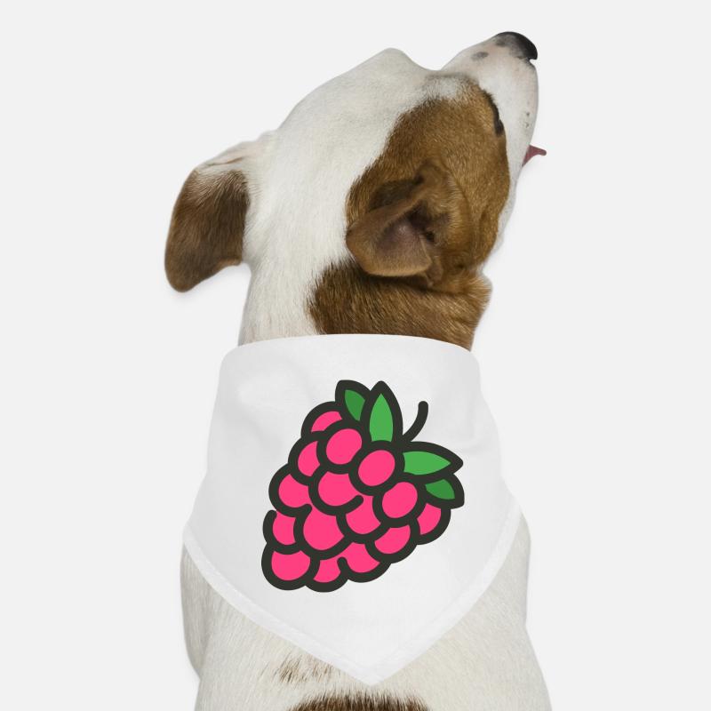 Raspberry - Himbeeren MOTIV - Hunde-Bandana - Weiß