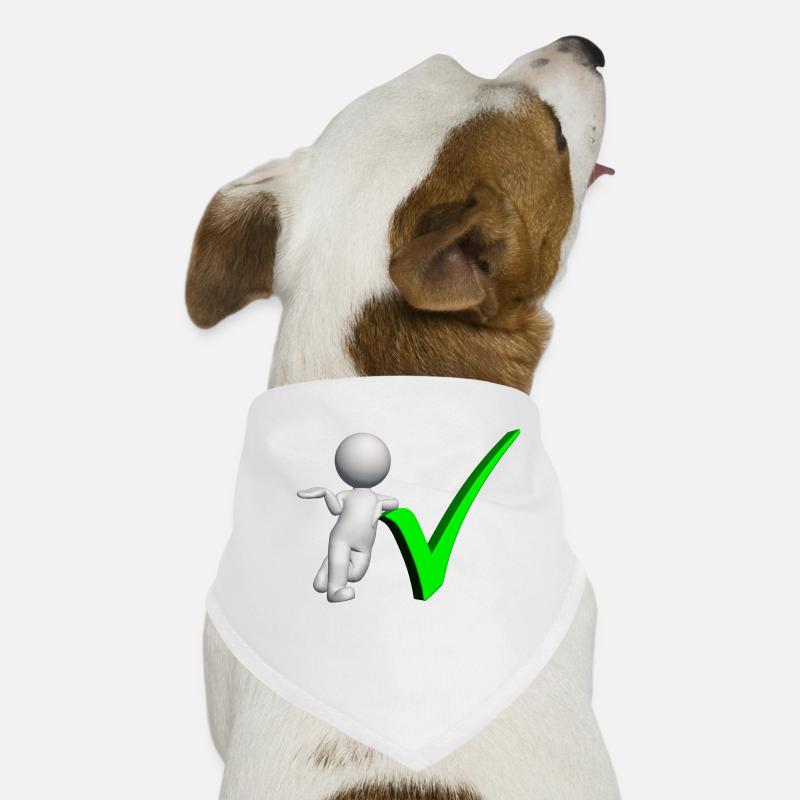 3D figure with green check mark Dog Bandana