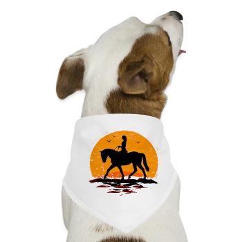 Reiten - Reiterin - Reitschule - Pferd - Sonne - Hunde-Bandana - Weiß - Vorne