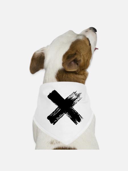 Grunge Kreuz - Hunde-Bandana - Weiß