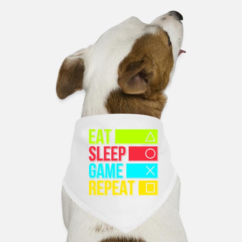 Eat Sleep Game Repeat Dog Bandana