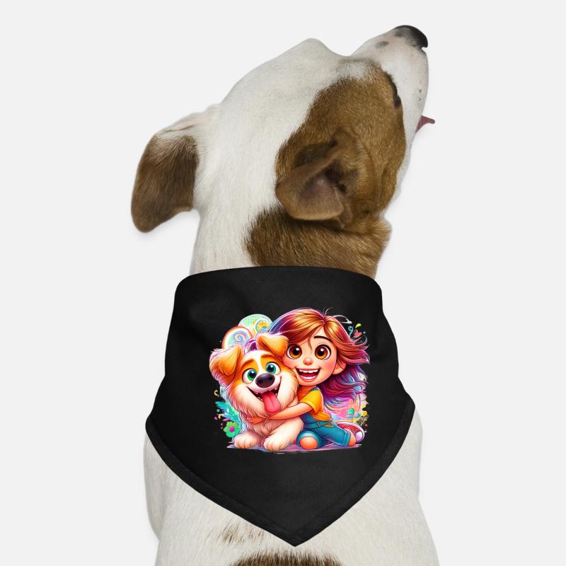 Mädchen mit süßem Hund Hunde-Bandana
