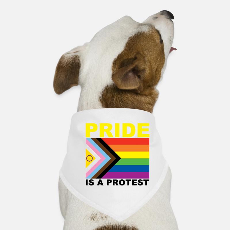 Pride is a Protest - Hunde-Bandana - Weiß