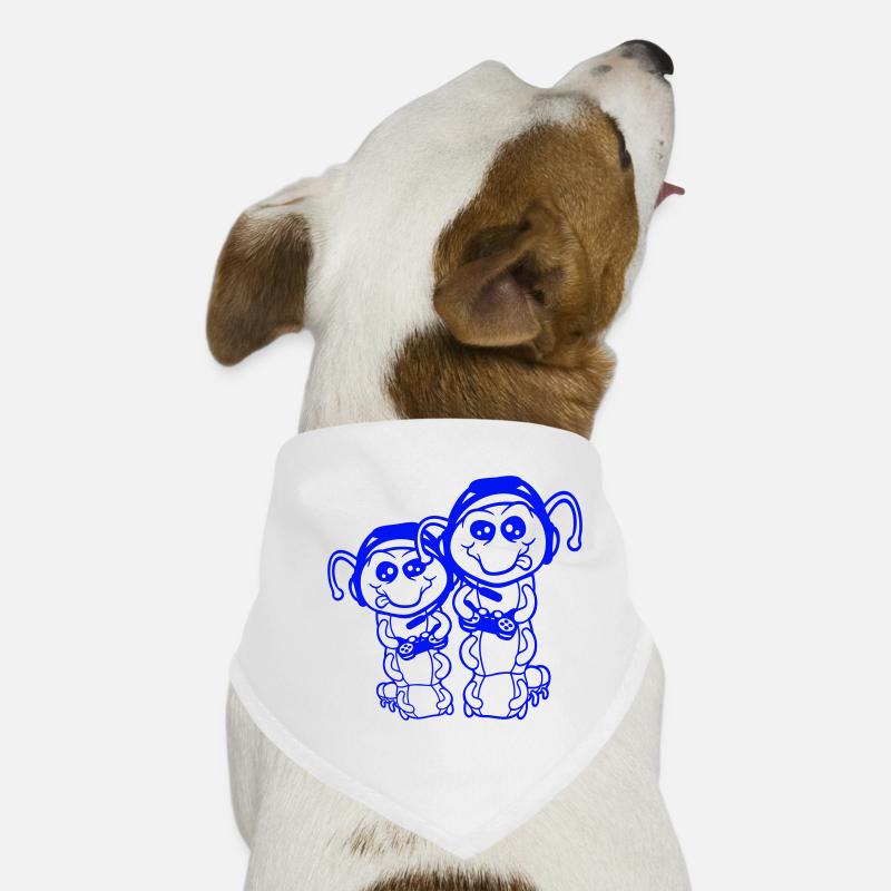 2 Gamer Raupe Nerd zocken Controller Konsole Spiel Hunde-Bandana