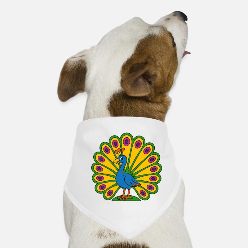 Éventail de paon vif Bandana pour chien