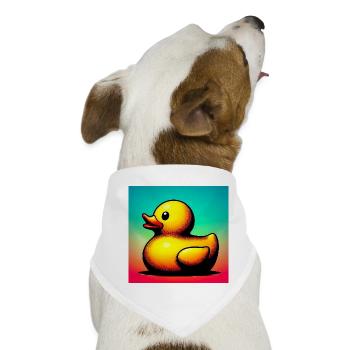 Ente Ente Ente Ente Ente - Hunde-Bandana - Weiß - Vorne