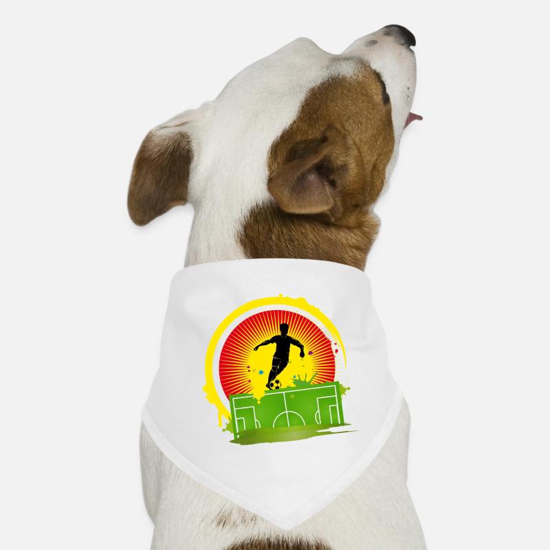 Dynamic Soccer Silhouette Colored Background Dog Bandana