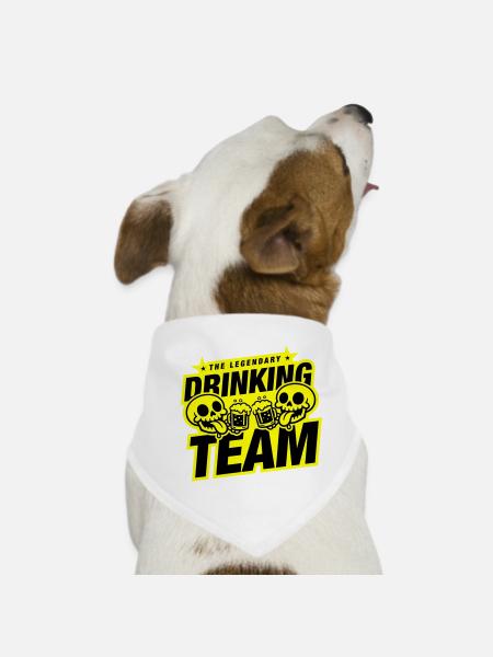Drinking Team Skelett Bier - Hunde-Bandana - Weiß - Vorne