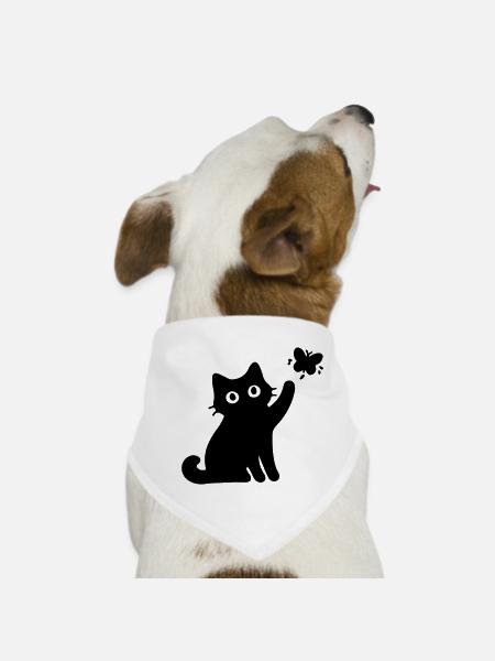 Chat drôle - Bandana pour chien - blanc - Devant