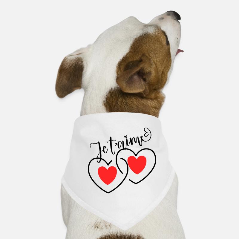 Je T'aime Cœurs entrelacé   Bandana pour chien