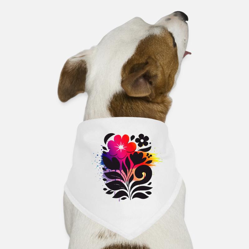 Floral Illustration with Gradient Modern Style Dog Bandana