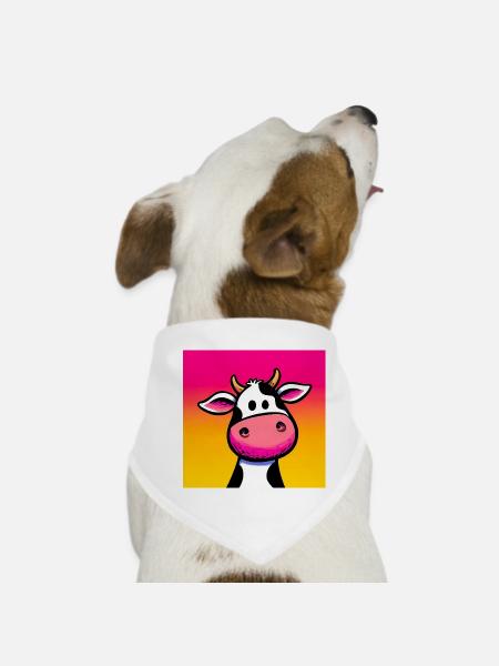 cow - Dog Bandana - white - Front