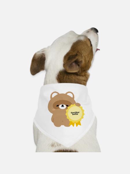 Zertifizierter Softie Beaver - Hunde-Bandana - Weiß - Vorne