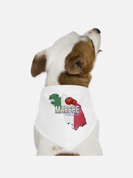 Marche Italien Region Landkarte Vintage Souvenir - Hunde-Bandana - Weiß - Vorne