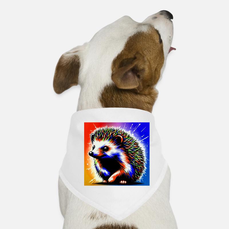 hérisson - Bandana pour chien - blanc