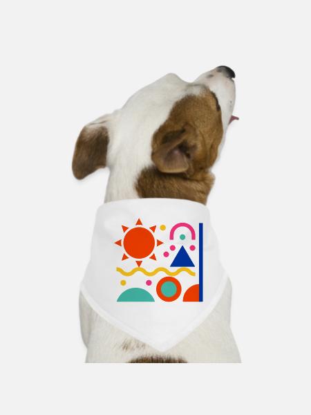 Bunte Formen - Hunde-Bandana - Weiß - Vorne