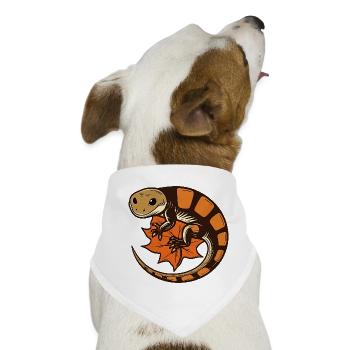 Salamander auf Herbstblatt - Hunde-Bandana - Weiß - Vorne