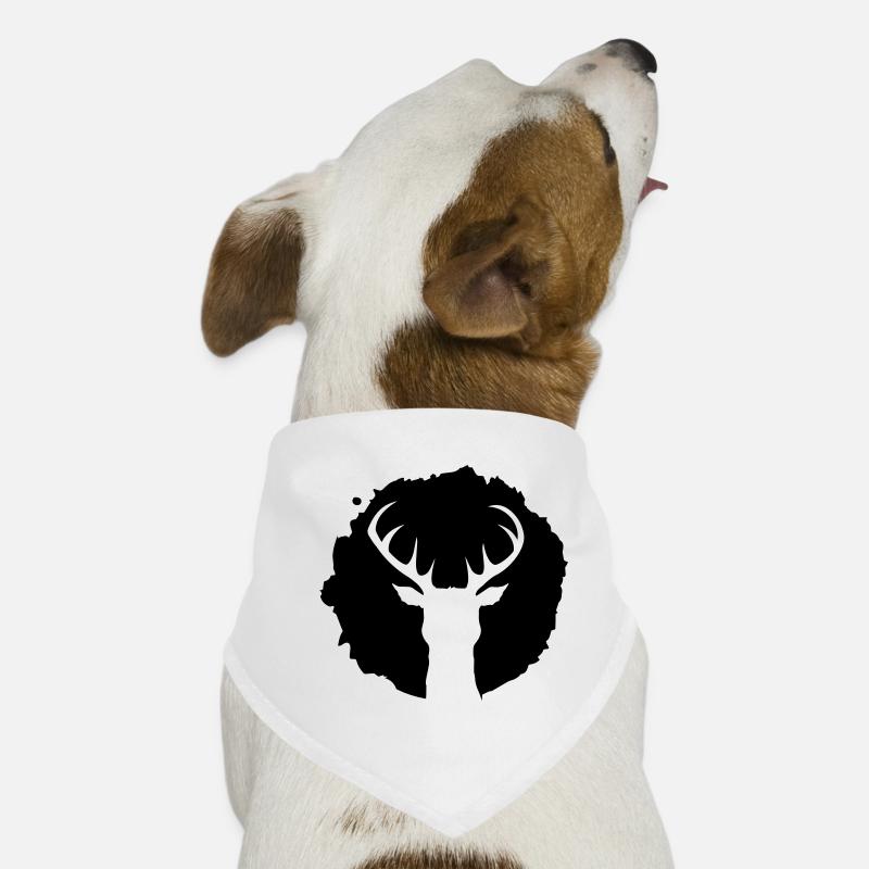 Hirsch Patch - Hunde-Bandana - Weiß