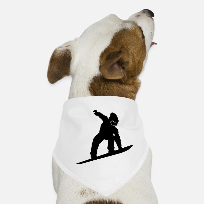 Snowboarder Silhouette - Hunde-Bandana - Weiß