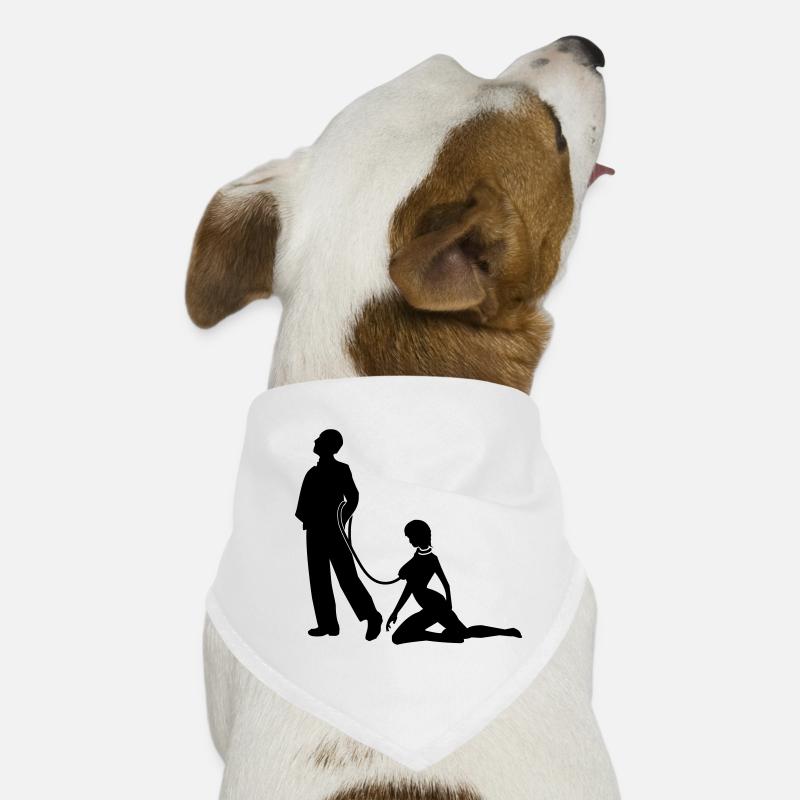 Frau an der Leine Junggesellen - Hunde-Bandana - Weiß