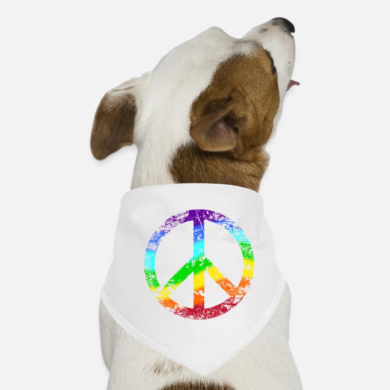 Peace-Zeichen Regenbogen Rainbow Frieden Graffiti Hunde-Bandana