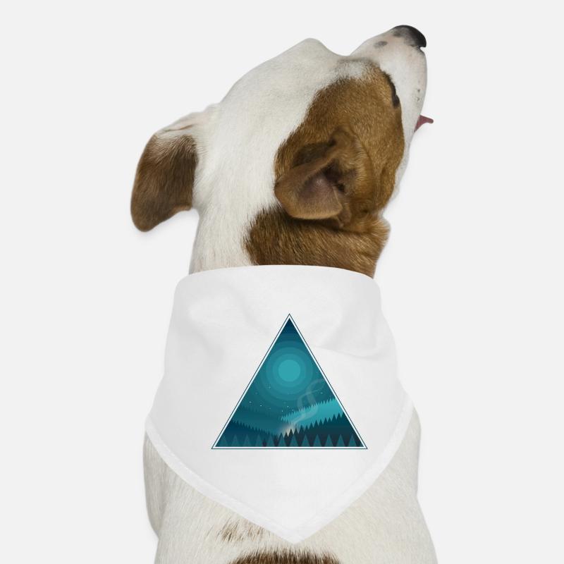 Triangle night campfire at full moon in the forest Dog Bandana