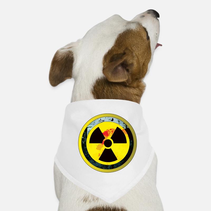 Caution Radioactive atom Radiation carries danger Dog Bandana