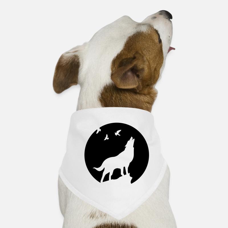 loup - Bandana pour chien - blanc