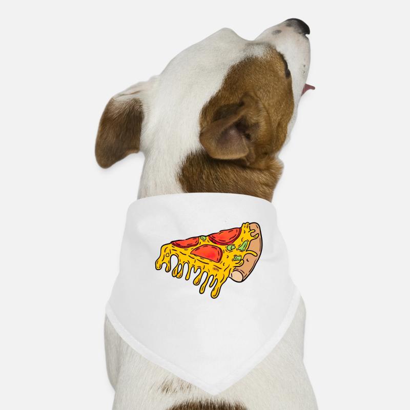 Pizzastück - Hunde-Bandana - Weiß