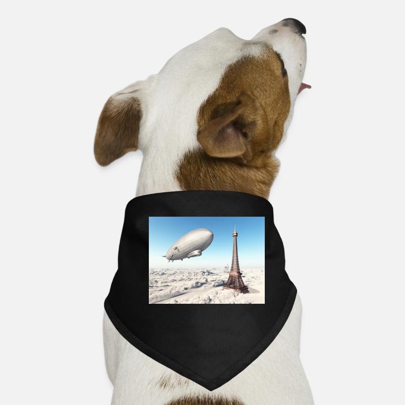 Zeppelin au-dessus de la Tour Eiffel Bandana pour chien