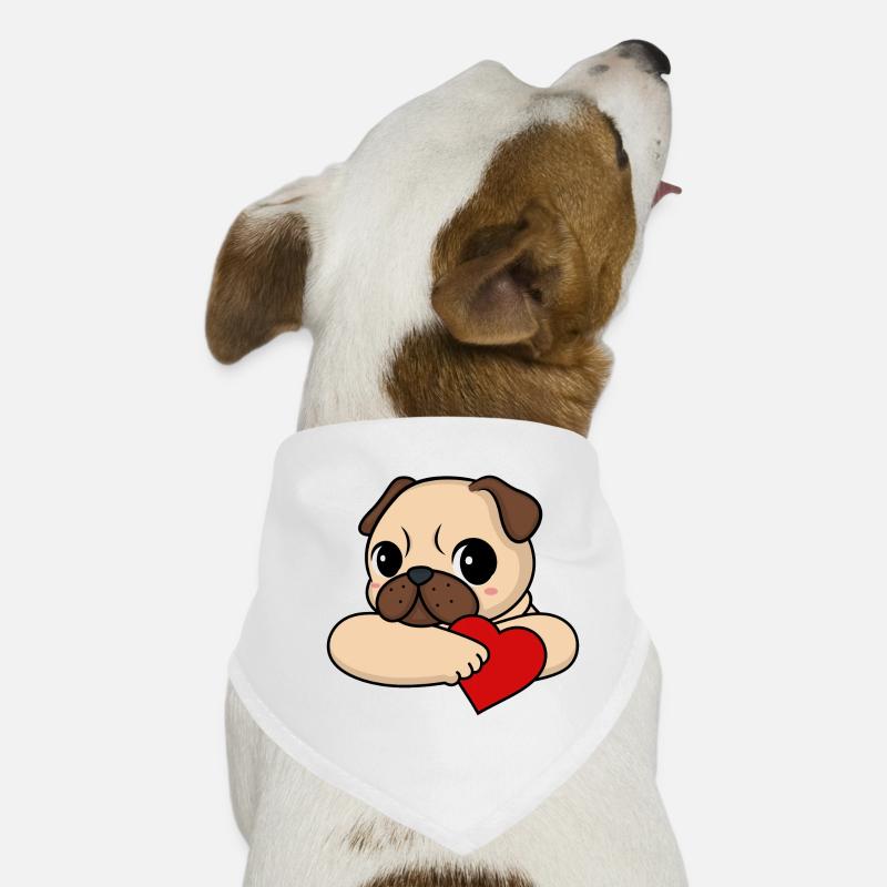 Carlin avec du cœur Bandana pour chien