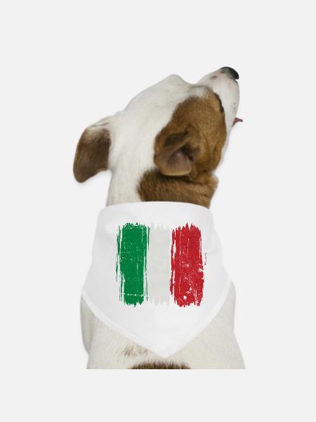 Italian Flag Brush Stroke - Dog Bandana - white - Front