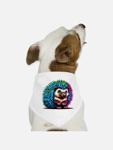 Hérisson - Bandana pour chien - blanc - Devant