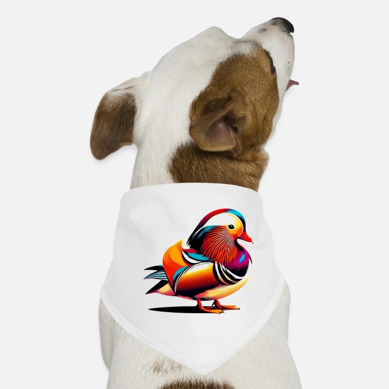 Mandarinente - Hunde-Bandana - Weiß