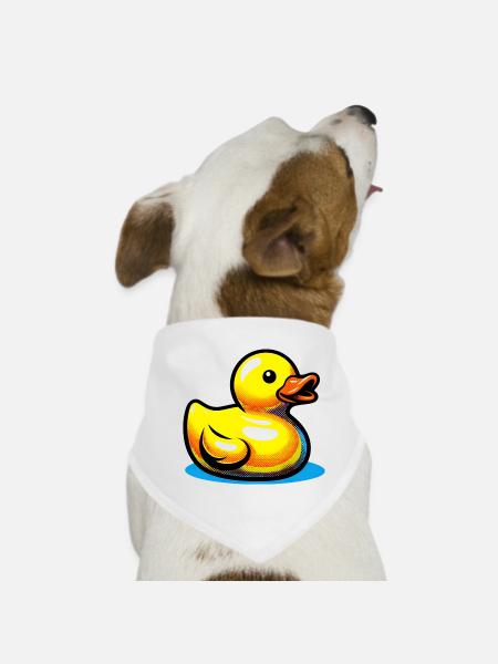 Ente Ente Ente Ente Ente - Hunde-Bandana - Weiß - Vorne