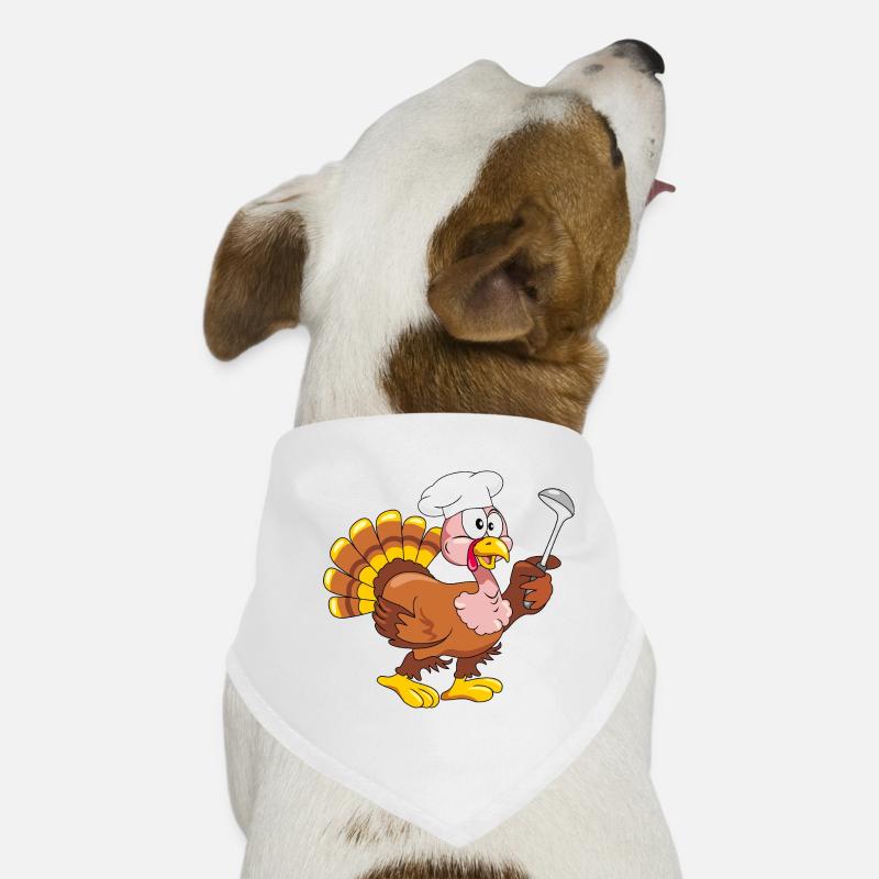 Comical funny turkey cook with a ladle Dog Bandana