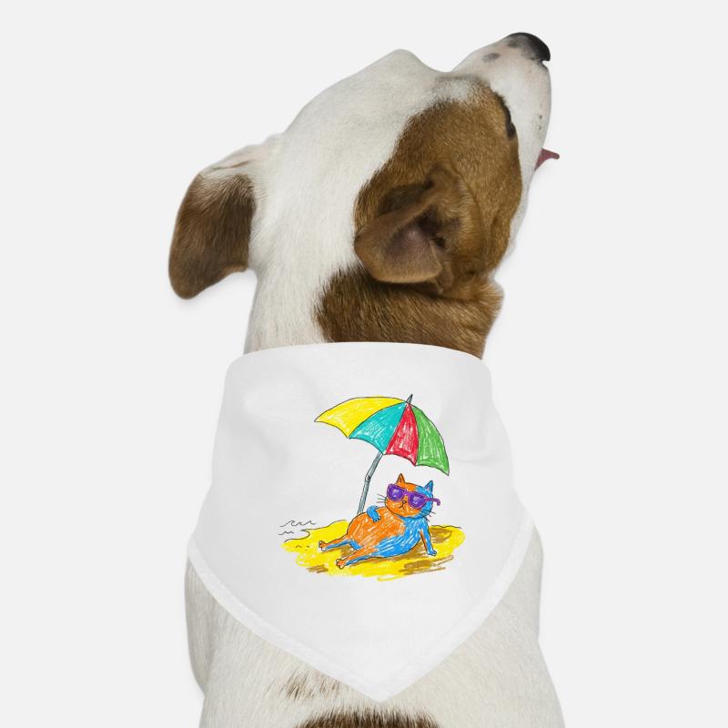 Des chats sur la plage Bandana pour chien