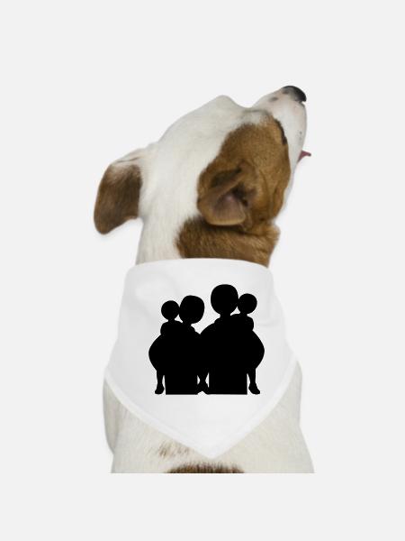 Silhouette familiale Les parents Enfants aiment ensemble - Bandana pour chien - blanc - Devant