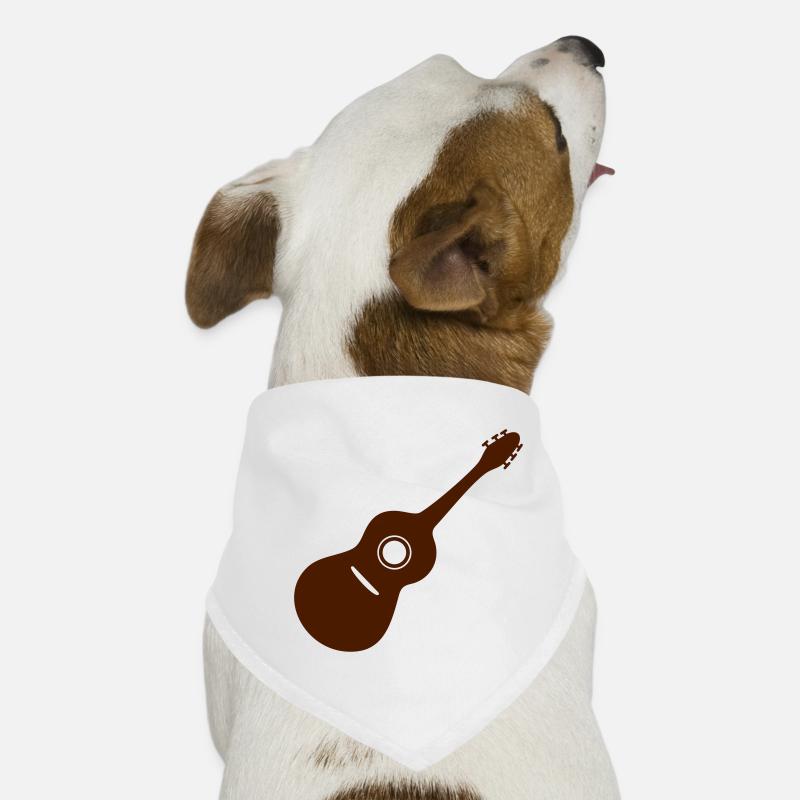 Gitarre Geschenk - Hunde-Bandana - Weiß