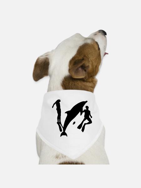 Delfin - Hunde-Bandana - Weiß - Vorne