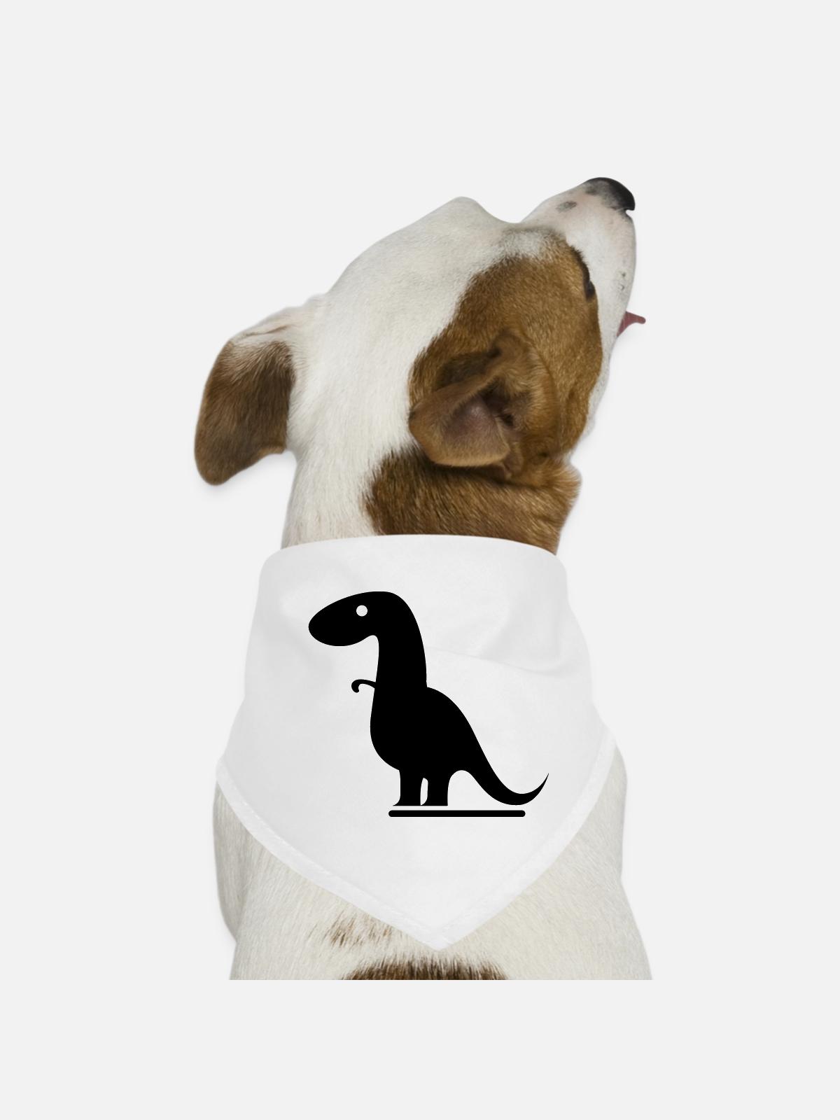 Dinosaurier - Hunde-Bandana - Weiß - Vorne